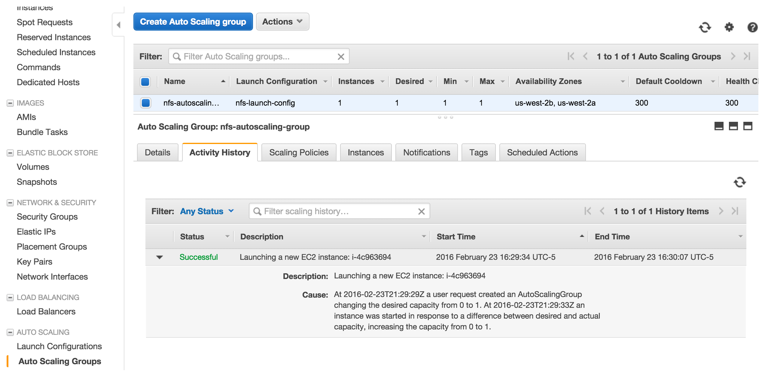 Create Launch Configuration