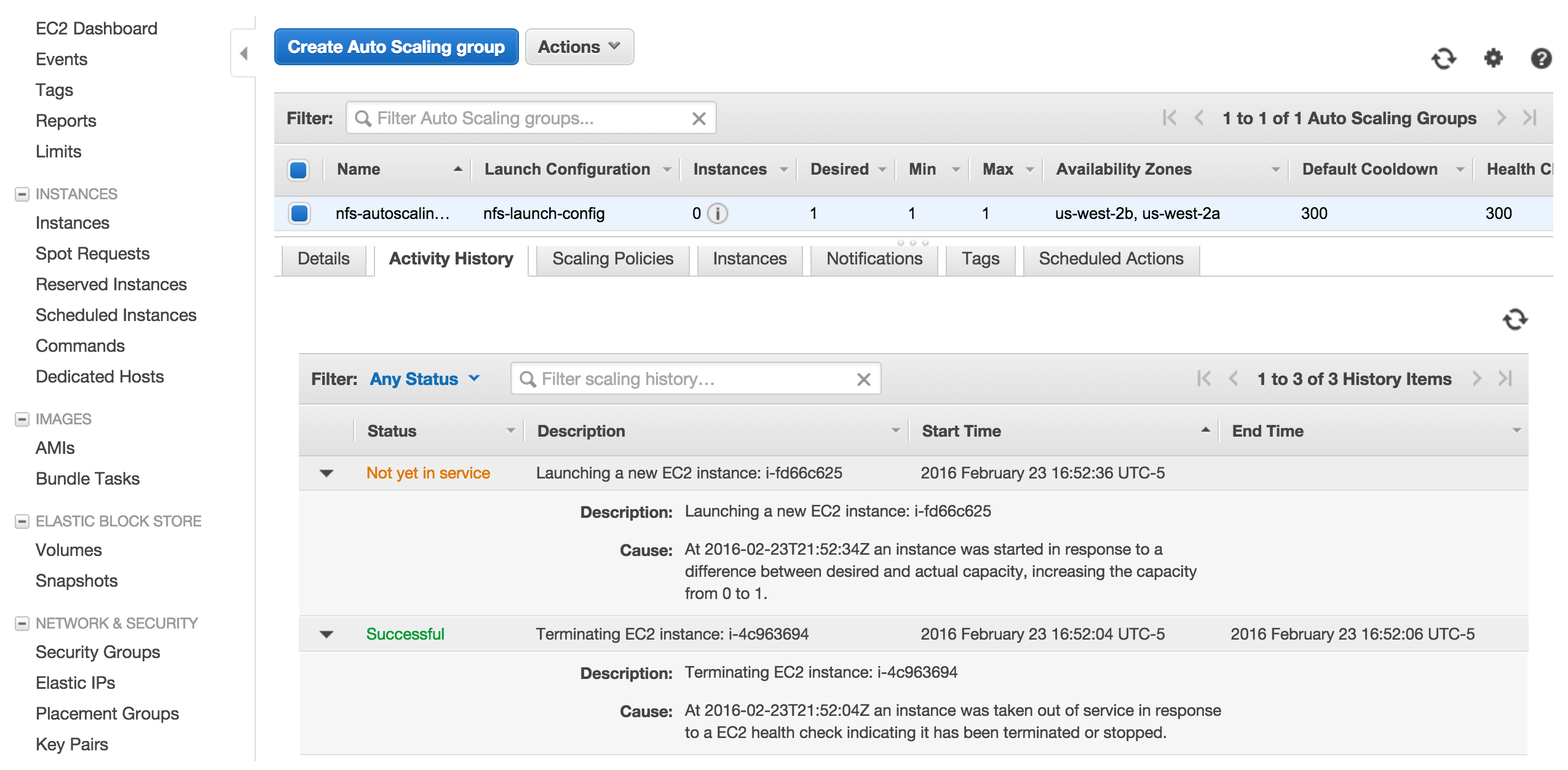 Test Terminate instance